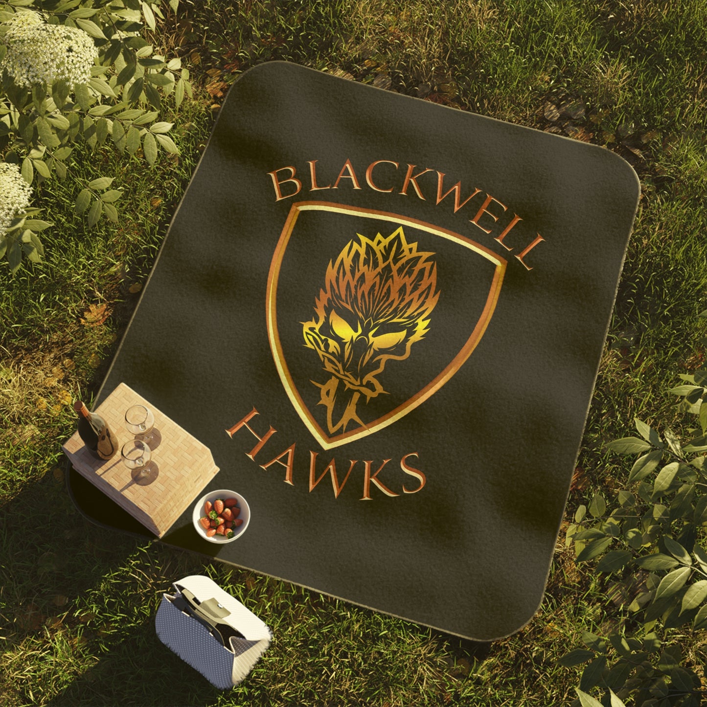 Blackwell Hawks Picnic Blanket - Black