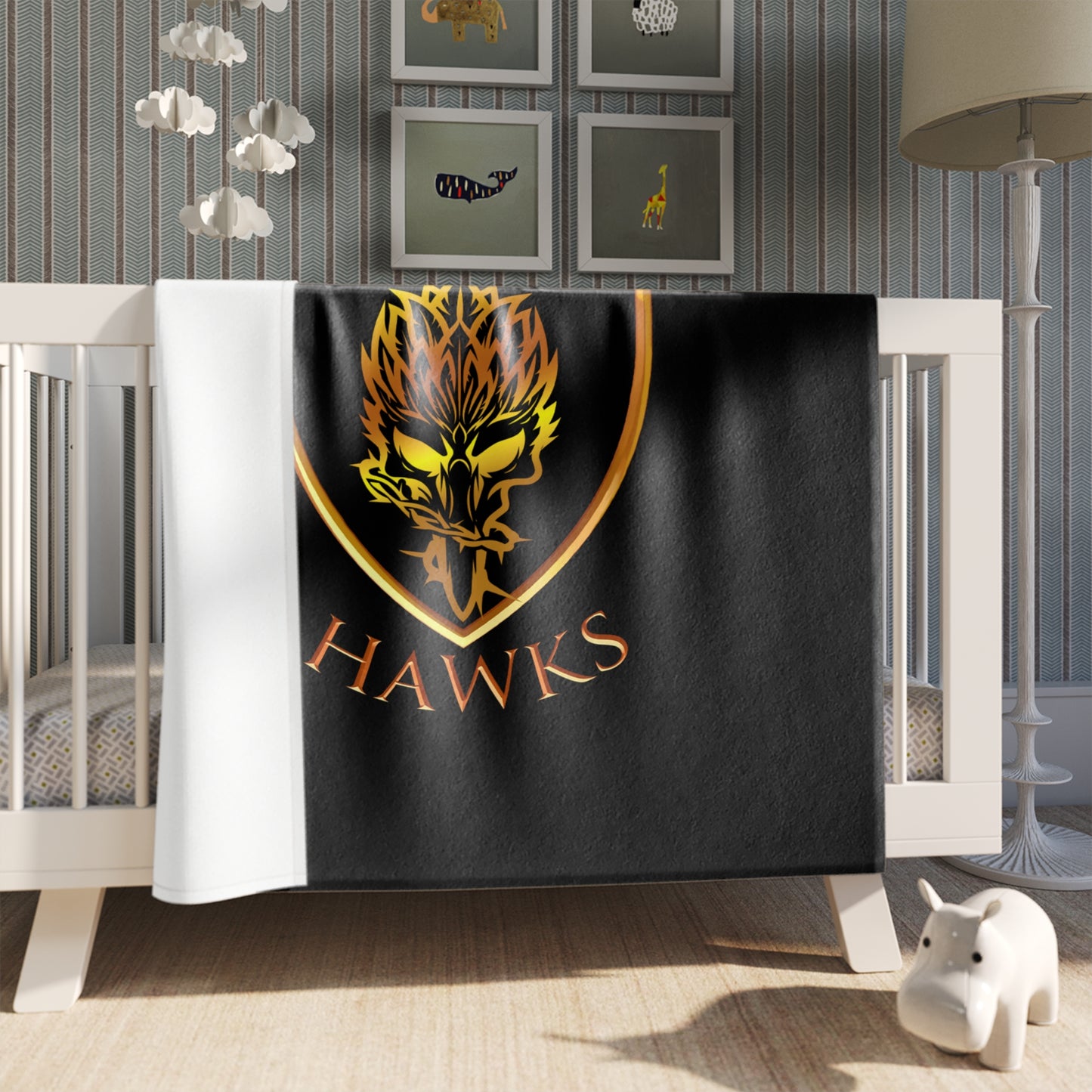 Blackwell Hawks Throw Blanket - Black