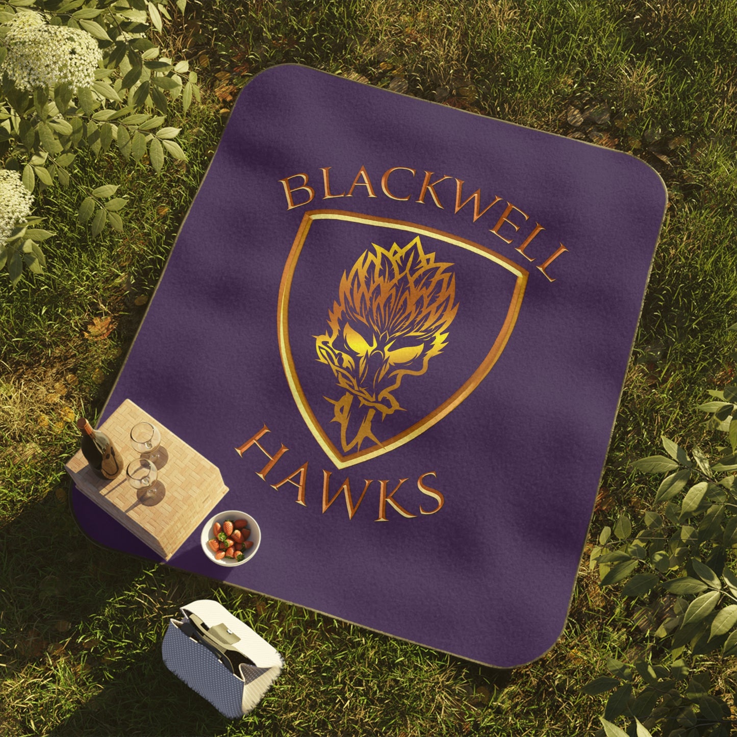 Blackwell Hawks Picnic Blanket - Purple