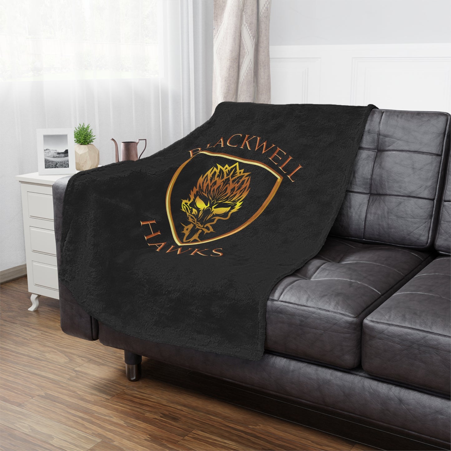 Blackwell Hawks Minky Blanket - Black