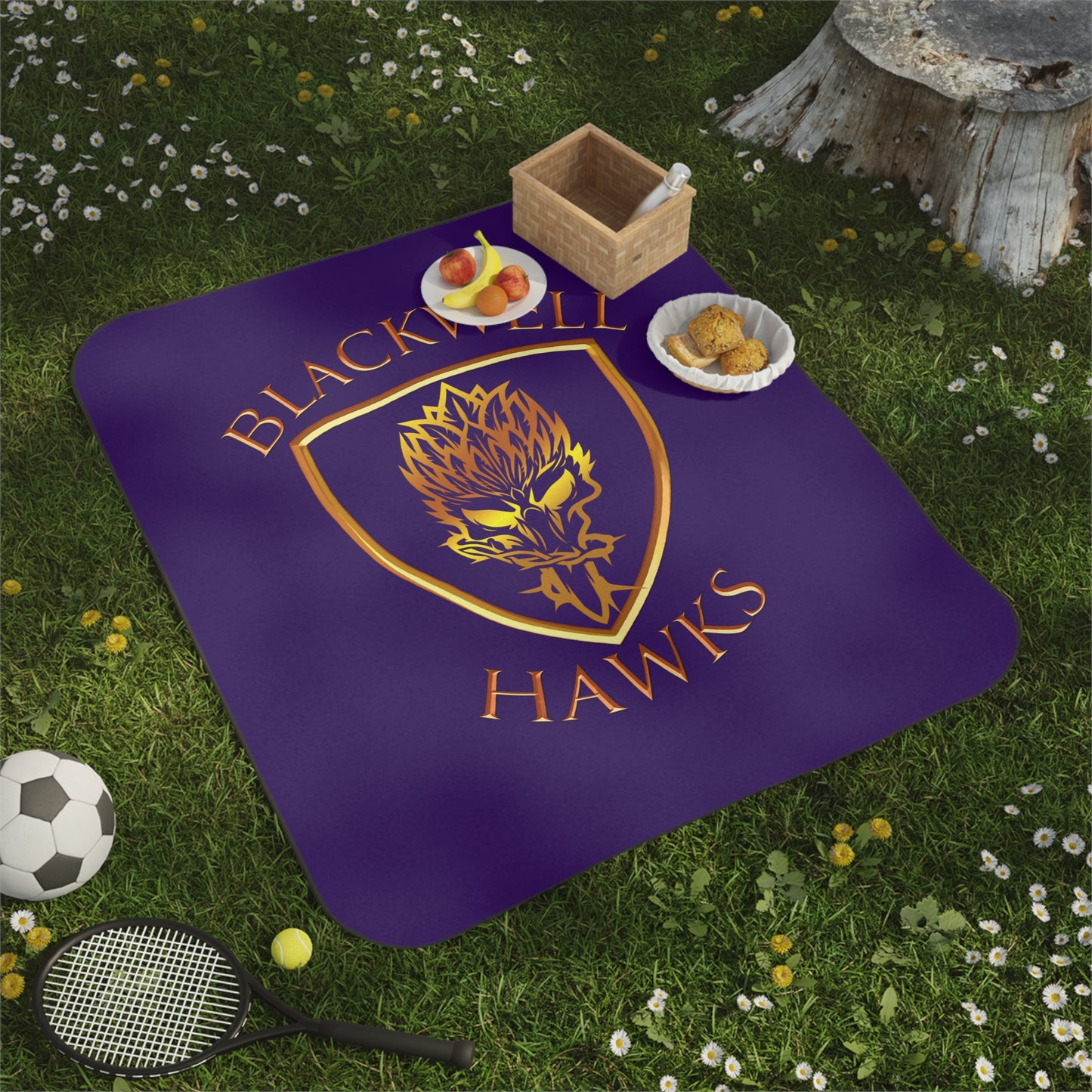 Blackwell Hawks Picnic Blanket - Purple