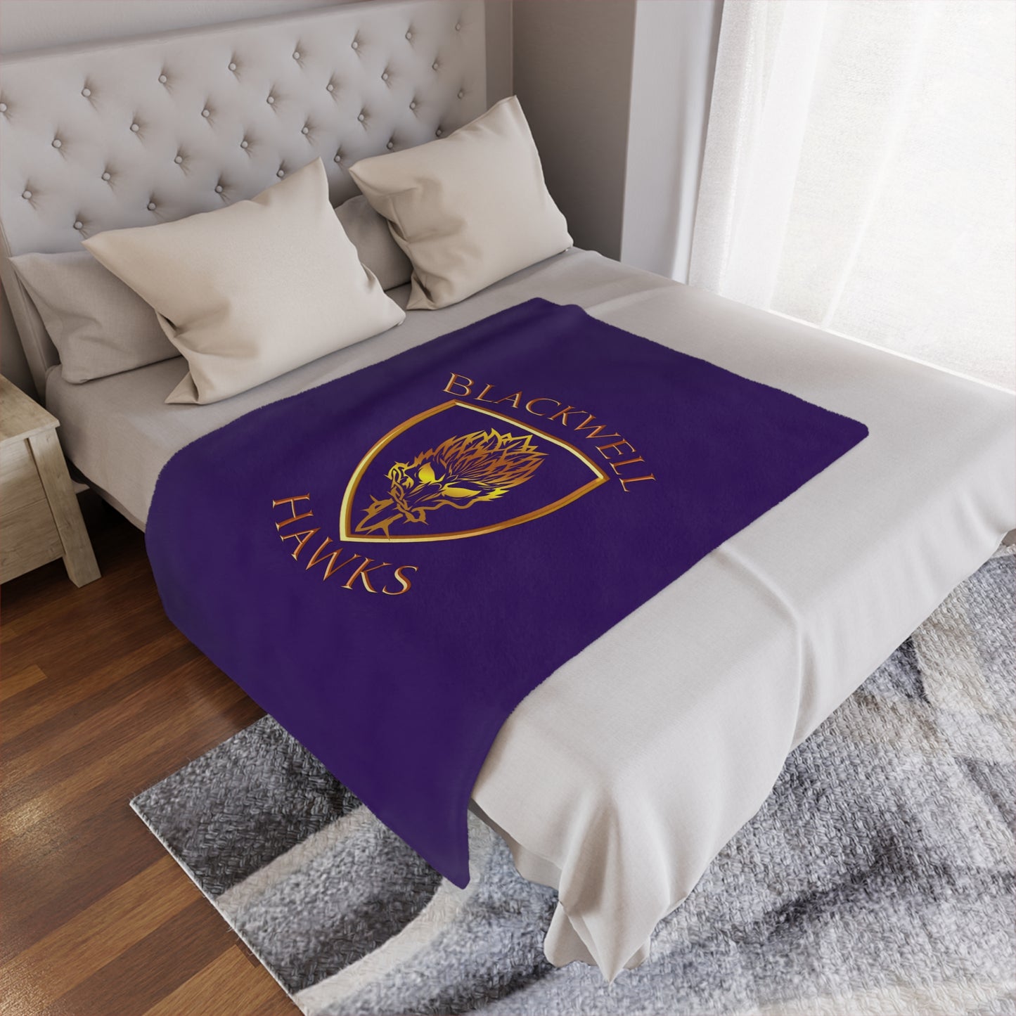 Blackwell Hawks Minky Blanket - Purple