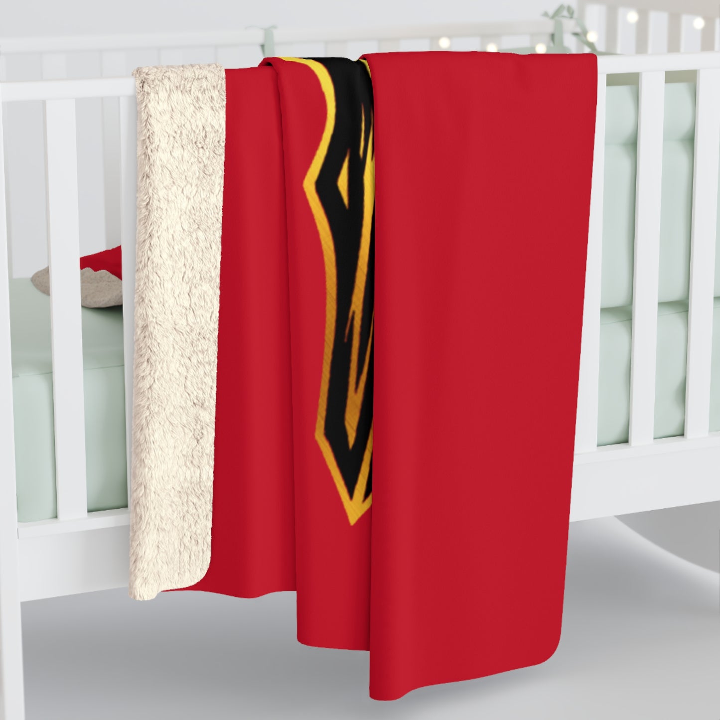 Butchers Sherpa Fleece Blanket - Dark Red