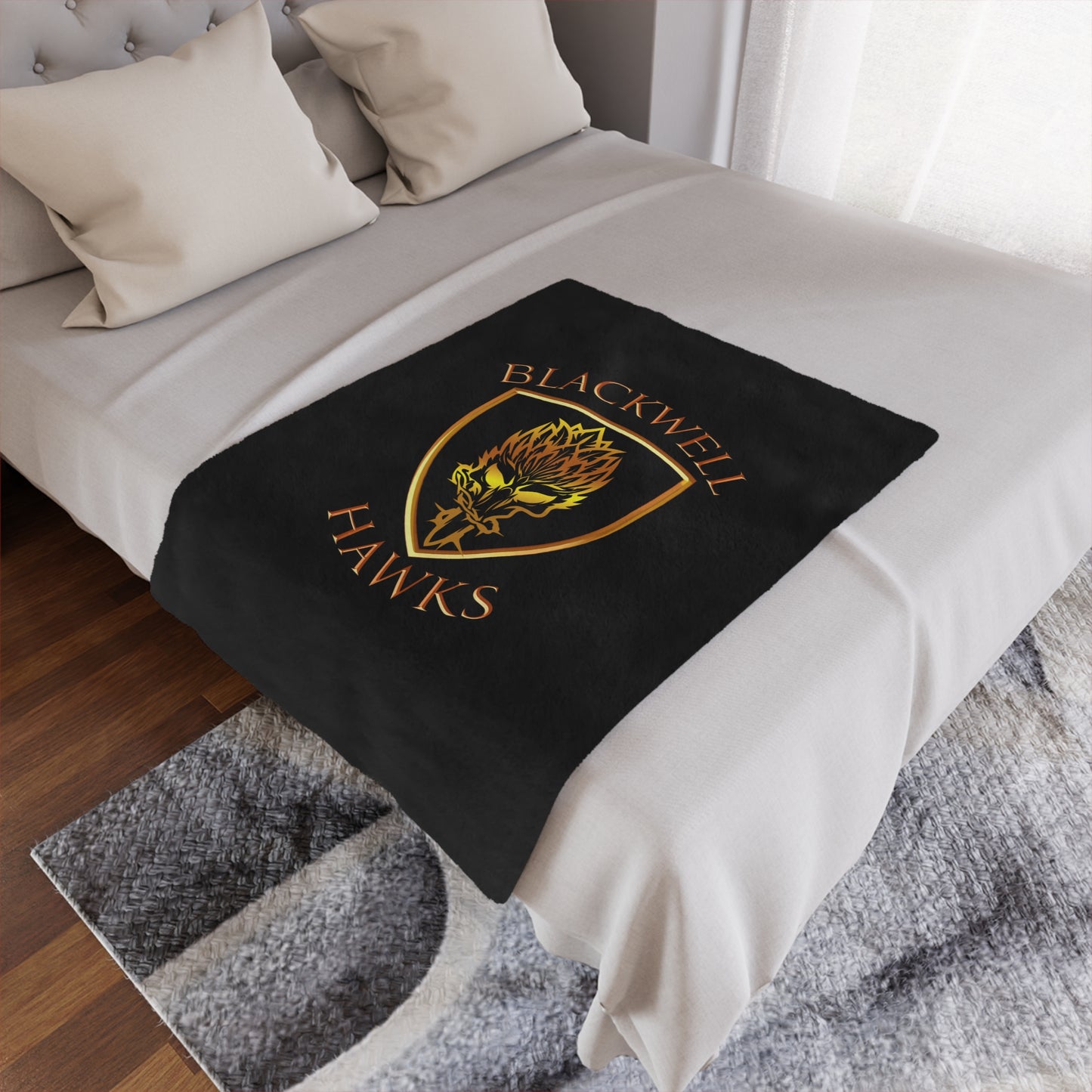 Blackwell Hawks Minky Blanket - Black