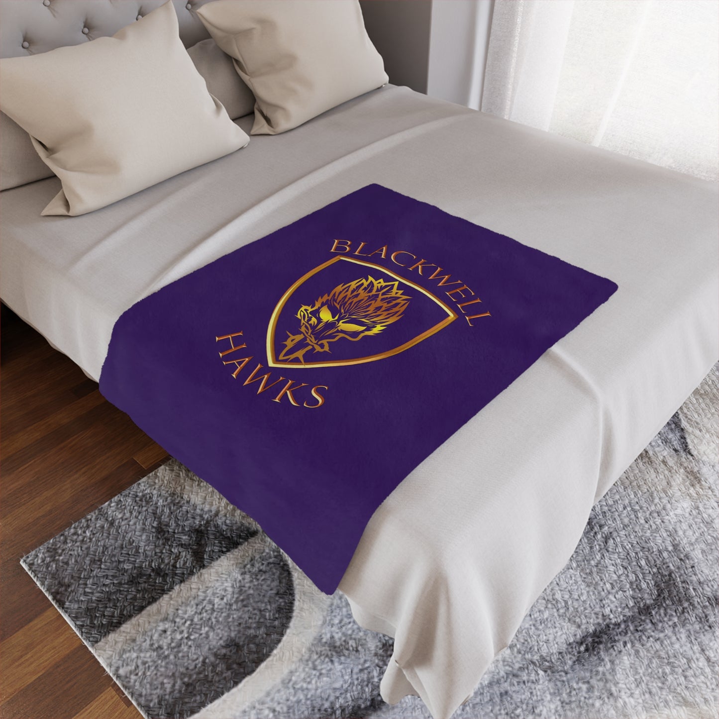Blackwell Hawks Minky Blanket - Purple