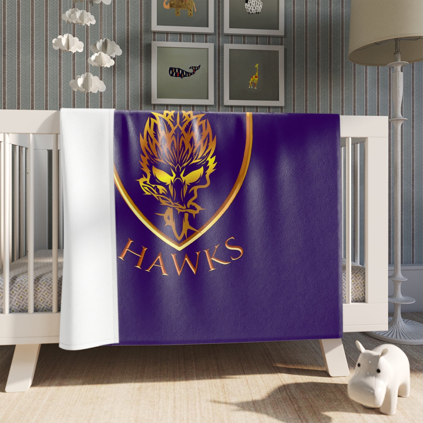 Blackwell Hawks Throw Blanket - Purple