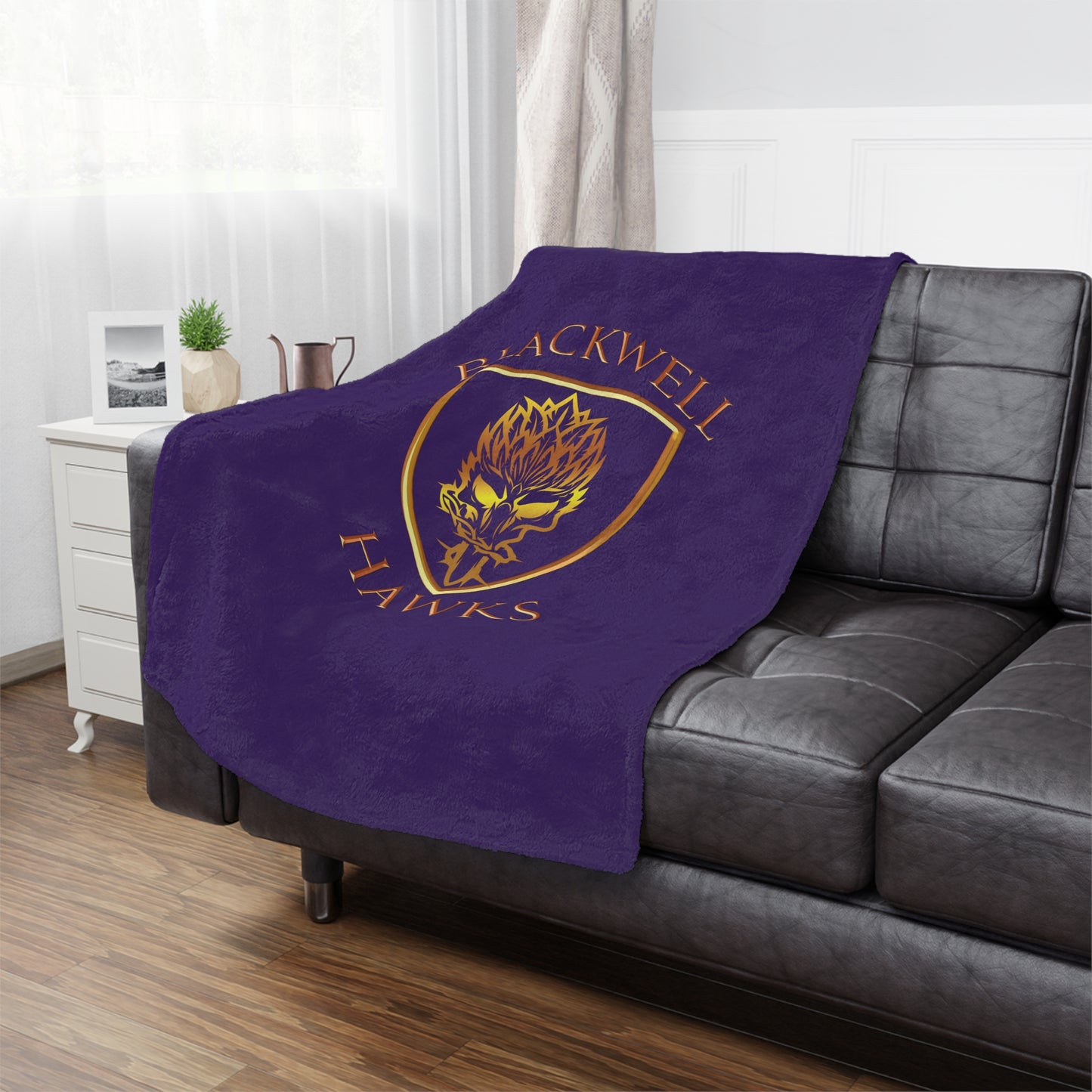 Blackwell Hawks Minky Blanket - Purple