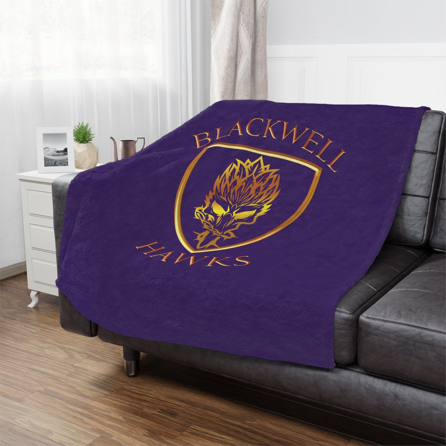 Blackwell Hawks Minky Blanket - Purple