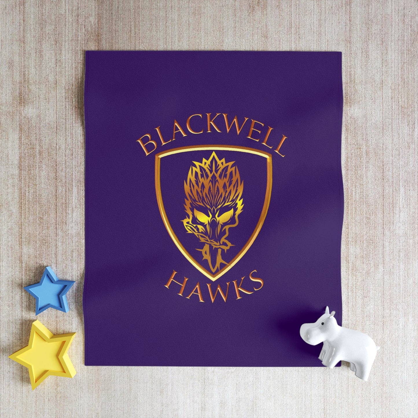 Blackwell Hawks Throw Blanket - Purple