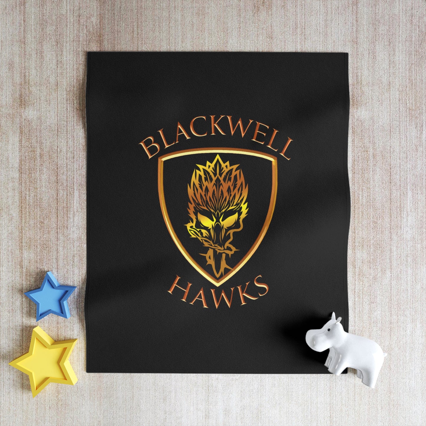 Blackwell Hawks Throw Blanket - Black