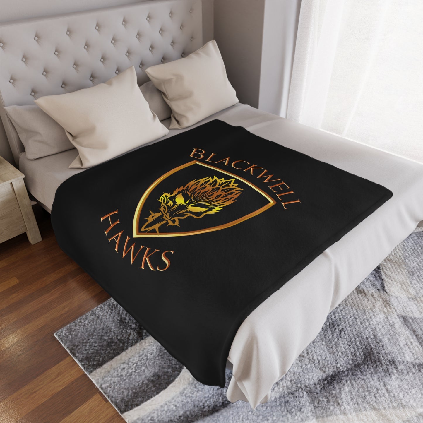 Blackwell Hawks Minky Blanket - Black