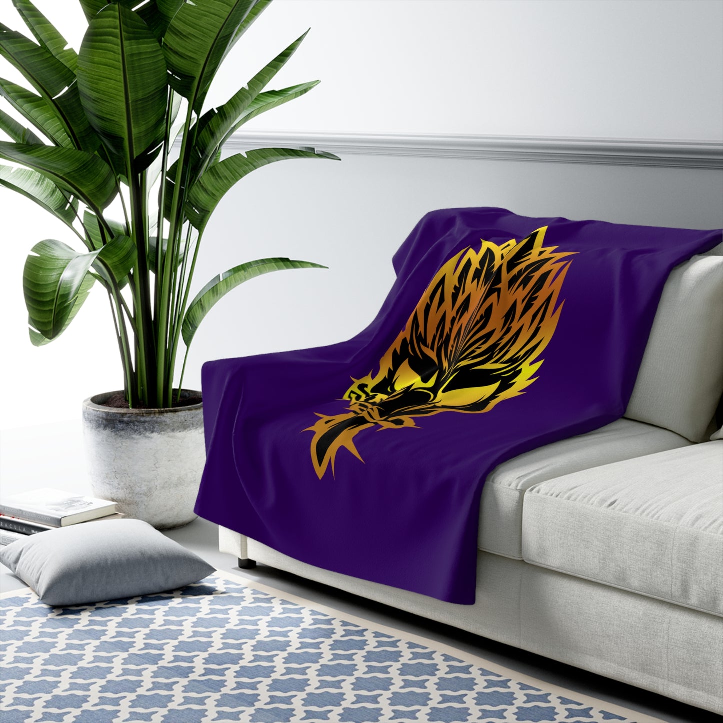 Blackwell Hawks Sherpa Fleece Blanket - Dark Purple