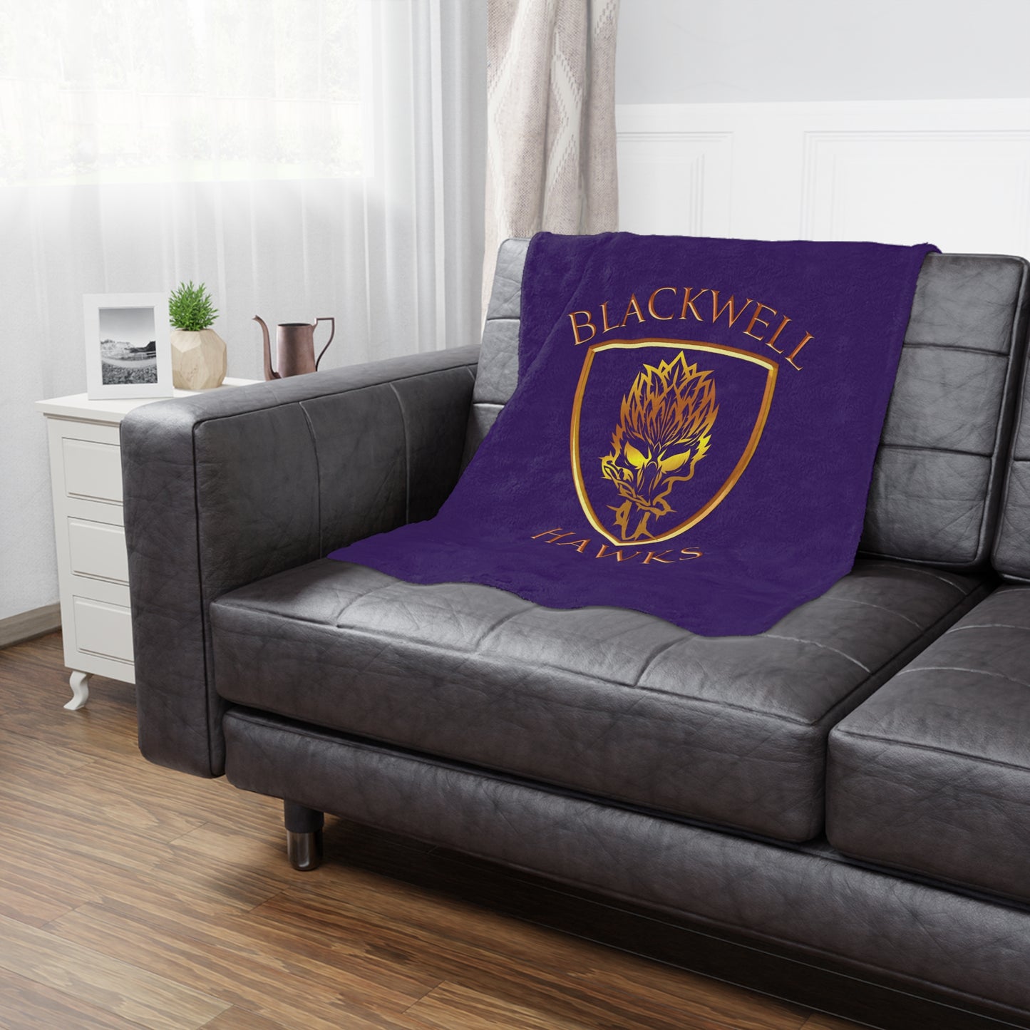Blackwell Hawks Minky Blanket - Purple