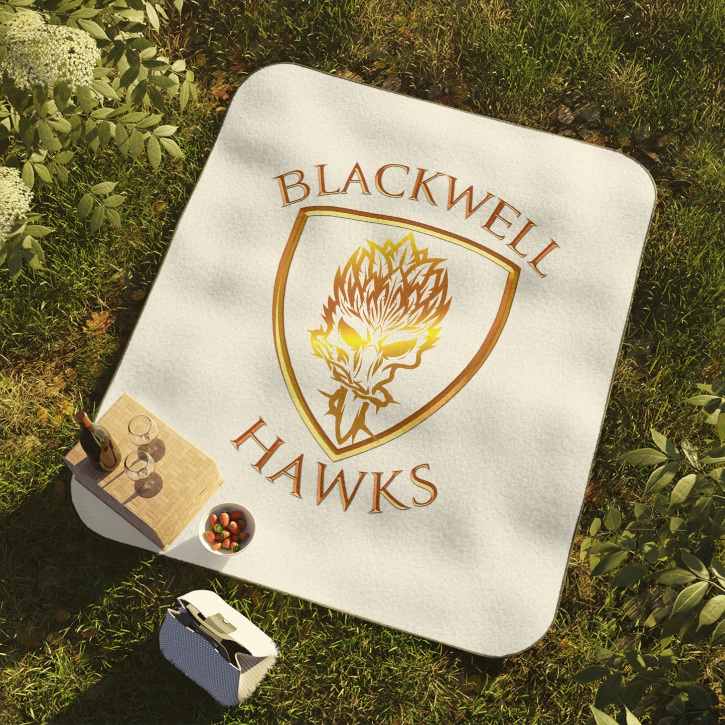 Blackwell Hawks Picnic Blanket - White