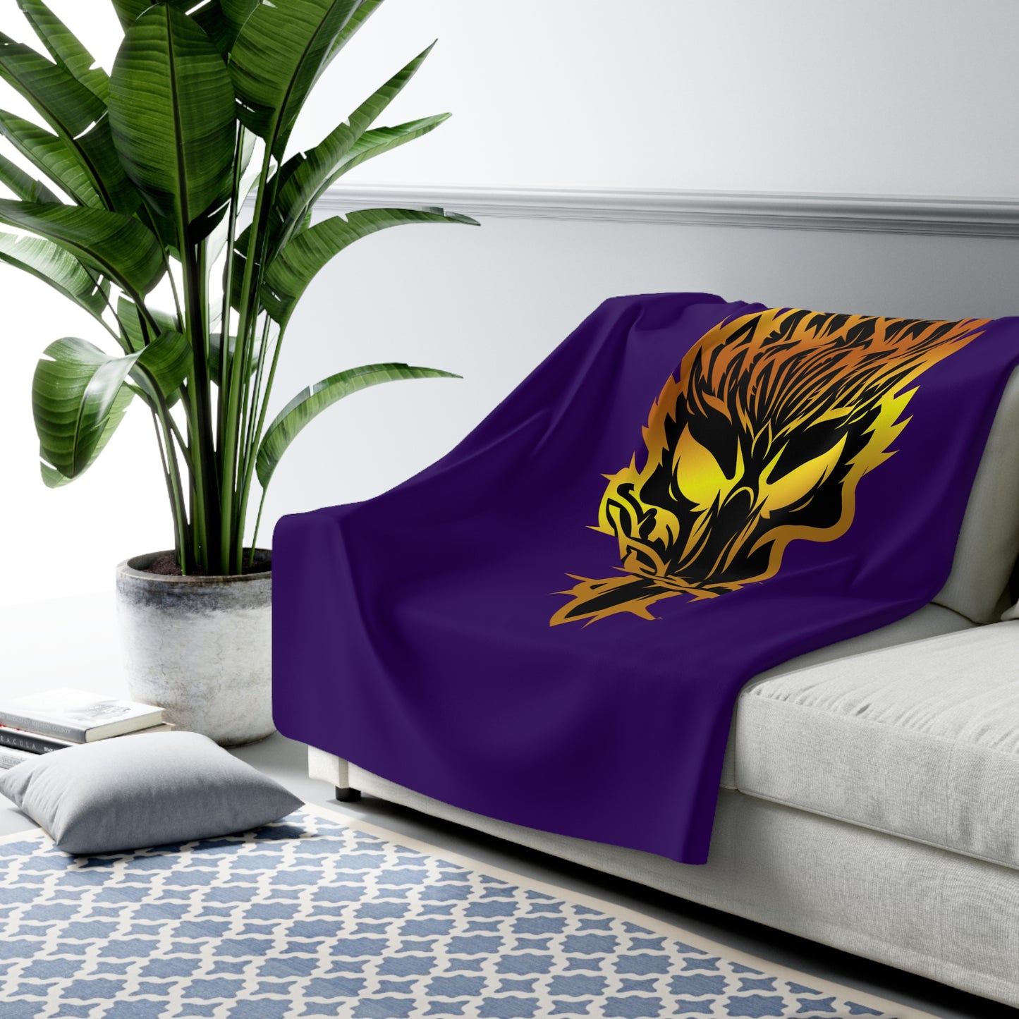 Blackwell Hawks Sherpa Fleece Blanket - Dark Purple