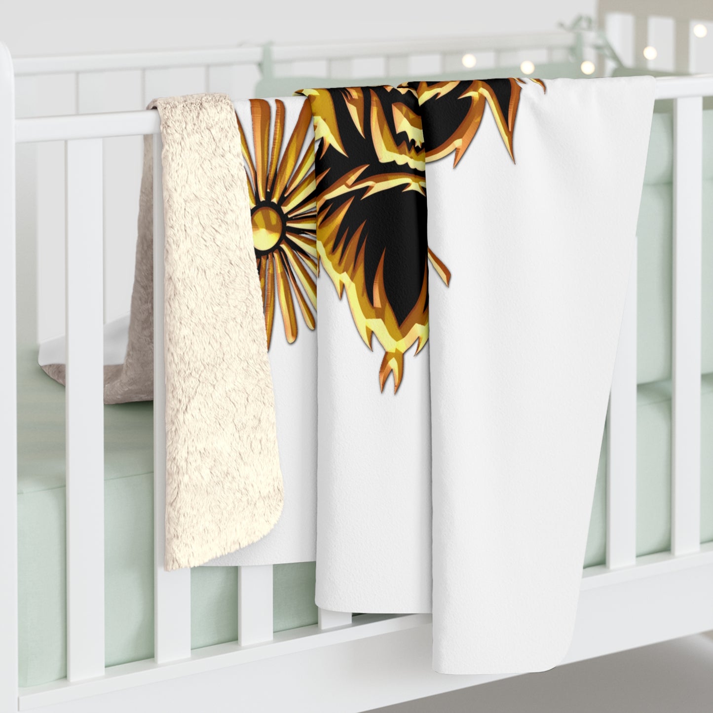 Beasts Sherpa Fleece Blanket - White