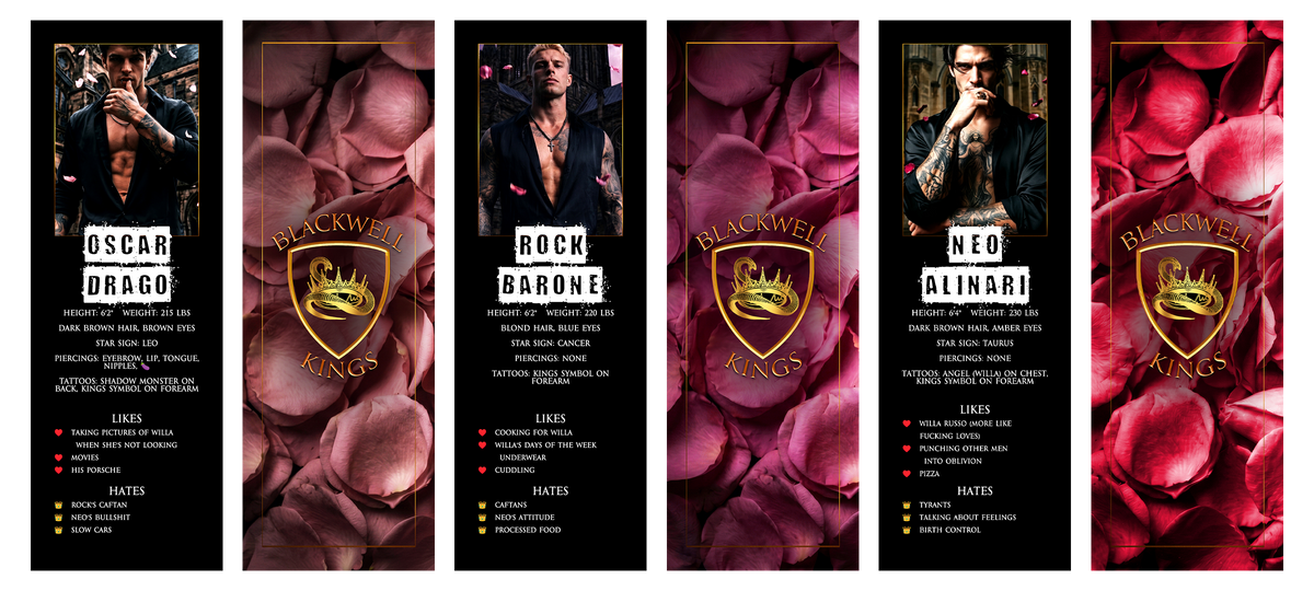 Kings Bookmarks Set of 3: Oscar, Rock, and Neo